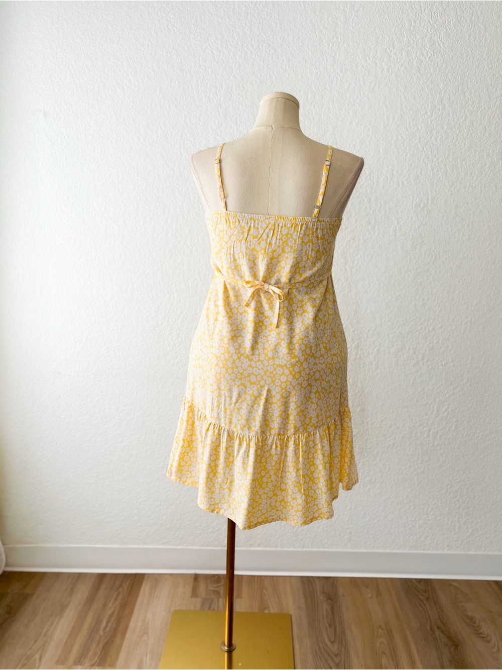 Yellow Floral Ruffle Slip Mini Dress - Picture 3 of 3